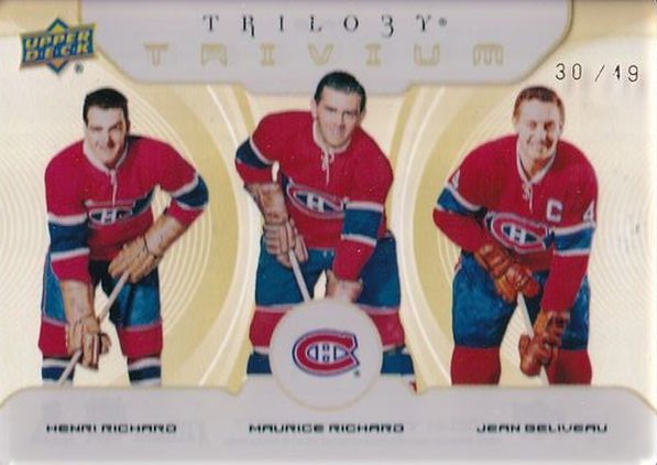 insert karta RICHARD/RICHARD/BELIVEAU 23-24 Trilogy Trivium Gold /49